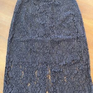 Madewell Grey Floral Lace Pencil Skirt